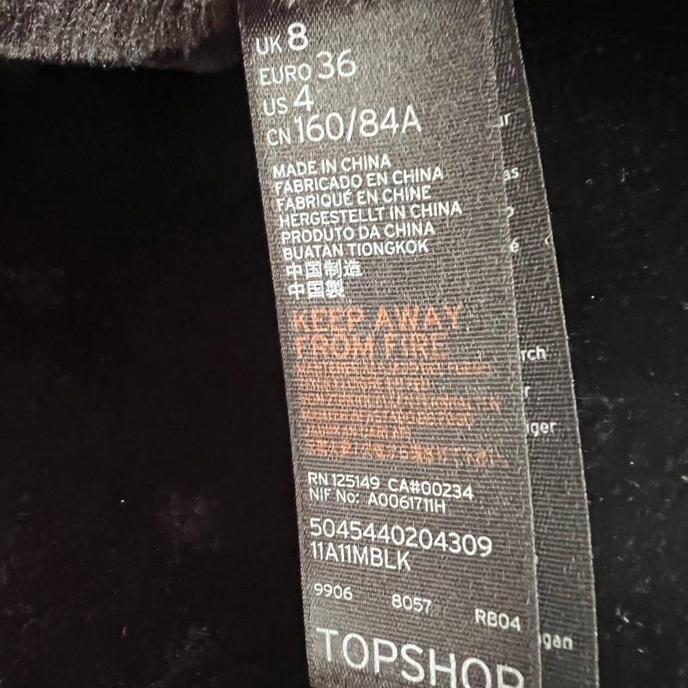 Topshop Black Faux Leather Jacket with Faux Fur Collar - Picture 4 of 7